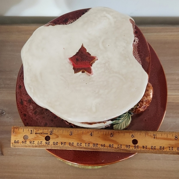 ☃️ Kirklands Bohemian Style Snowman Cookie Jar – Hand-Painted Ceramic, 9.5” - Picture 13 of 15